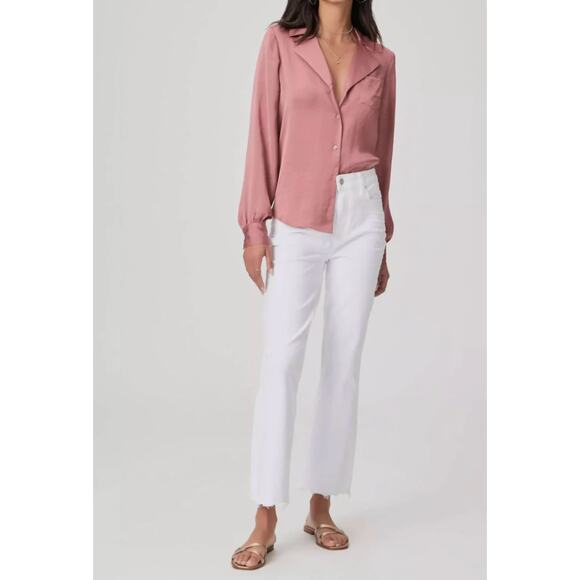 PAIGE DENIM NWT Claudine Live in Kick Flare Denim Jean Crisp White // 26 - Picture 4 of 14